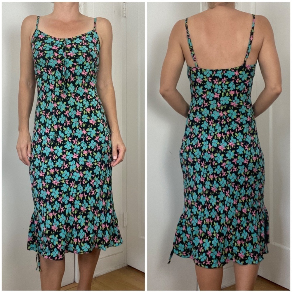 Vintage 90s BETSEY JOHNSON New York Floral Slip Dress size Medium